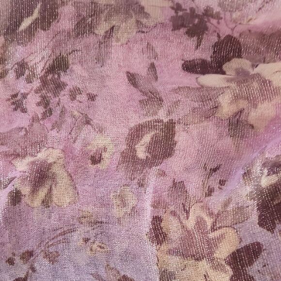 Purple Floral Scarf New With Tag - Picture 3 of 8